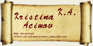 Kristina Aćimov vizit kartica